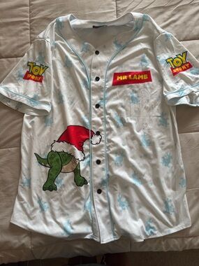 Toy Story Mr. Lamb Holiday Baseball Jersey - White with Red & Green